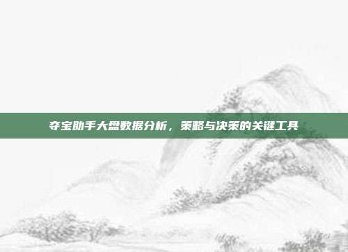 夺宝助手大盘数据分析,策略与决策的关键工具