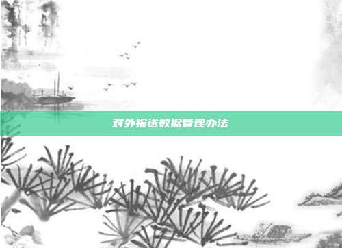对外报送数据管理办法