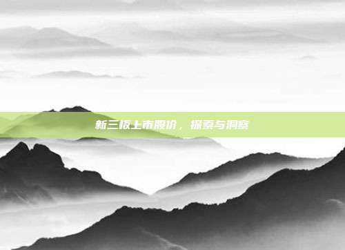 新三板上市股价，探索与洞察