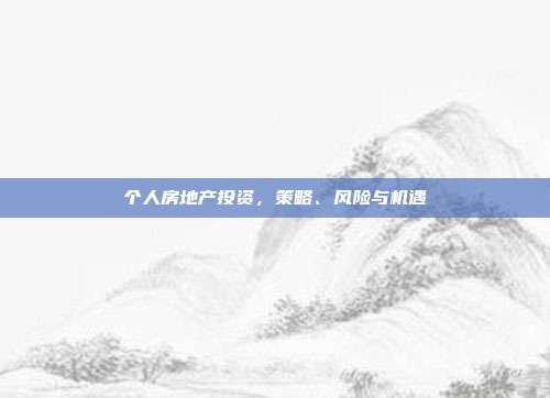 个人房地产投资，策略、风险与机遇