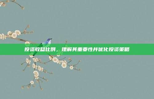 投资收益比例,理解其重要性并优化投资策略