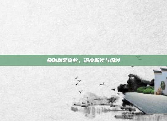 金融就是贷款，深度解读与探讨