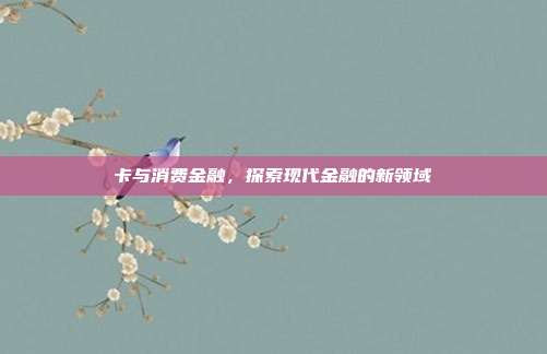 卡与消费金融，探索现代金融的新领域