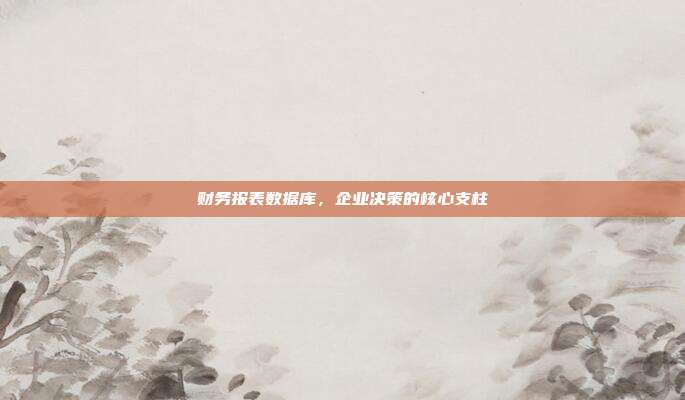 财务报表数据库，企业决策的核心支柱