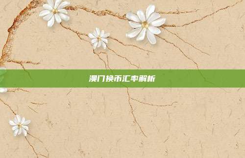 澳门换币汇率解析