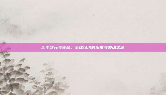 汇率欧元与美金，全球经济的纽带与波动之源
