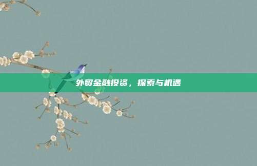外贸金融投资，探索与机遇