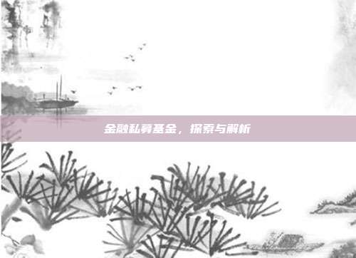 金融私募基金，探索与解析