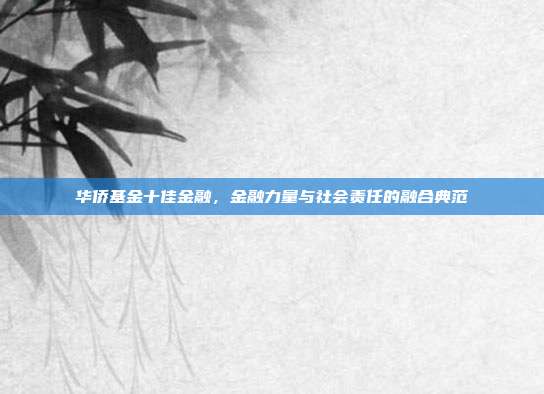 华侨基金十佳金融，金融力量与社会责任的融合典范