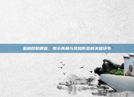 金融尽职调查，揭示真相与风险防范的关键环节