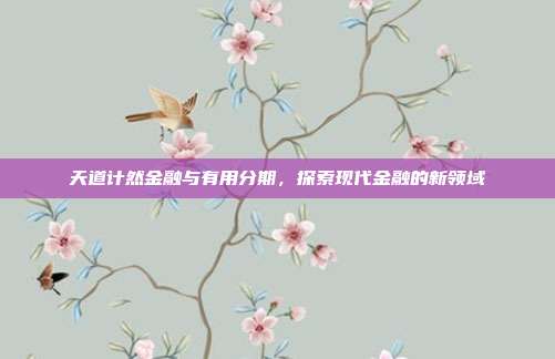 天道计然金融与有用分期，探索现代金融的新领域