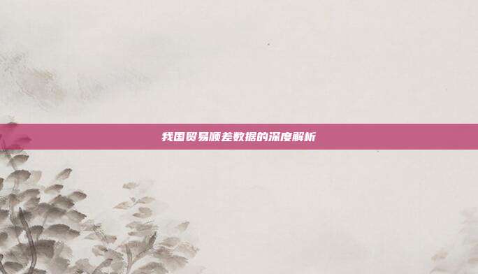 我国贸易顺差数据的深度解析