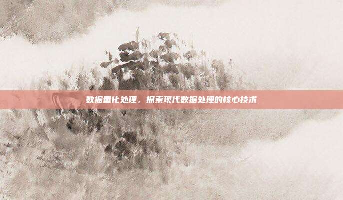 数据量化处理,探索现代数据处理的核心技术