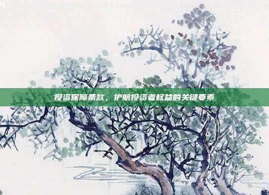 投资保障条款，护航投资者权益的关键要素