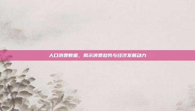 人口消费数据，揭示消费趋势与经济发展动力
