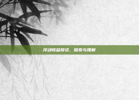 浮动收益投资，探索与理解