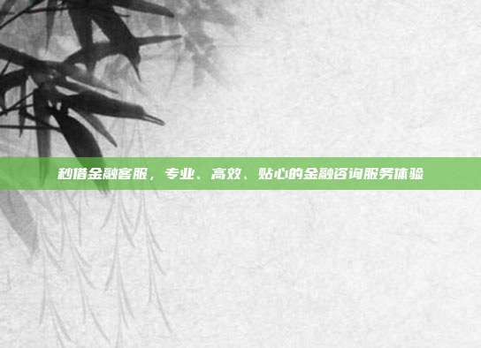 秒借金融客服，专业、高效、贴心的金融咨询服务体验