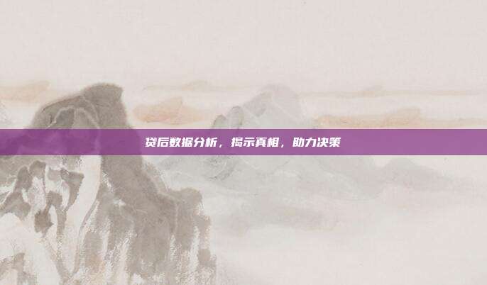 贷后数据分析，揭示真相，助力决策
