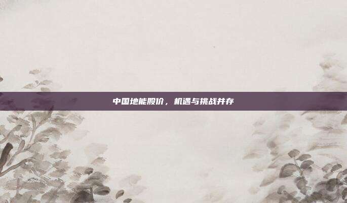 中国地能股价，机遇与挑战并存