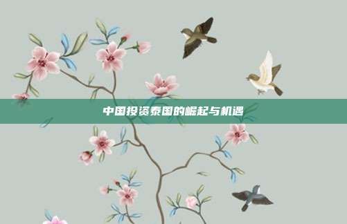 中国投资泰国的崛起与机遇