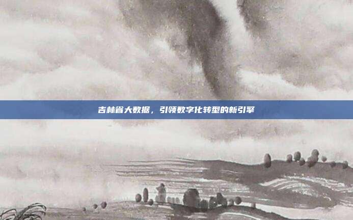 吉林省大数据，引领数字化转型的新引擎