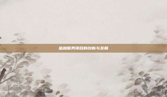 金融服务项目的创新与发展