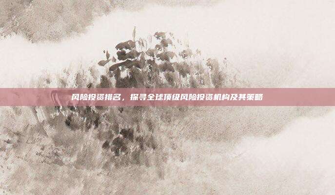 风险投资排名，探寻全球顶级风险投资机构及其策略
