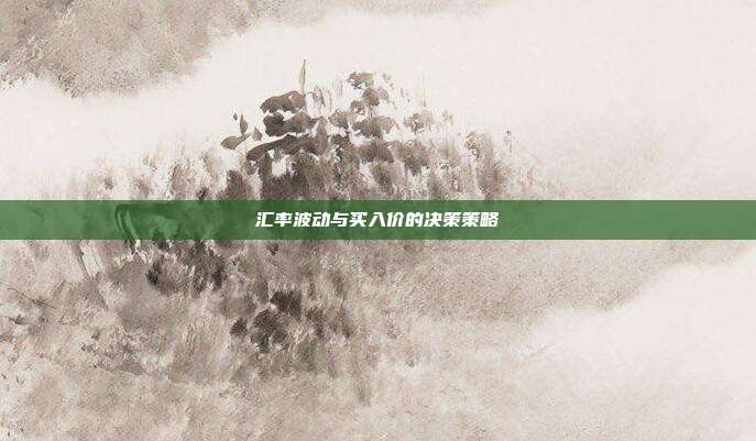 汇率波动与买入价的决策策略