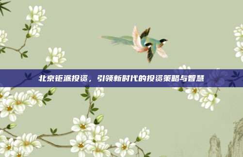 北京钜派投资，引领新时代的投资策略与智慧