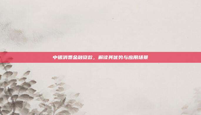 中银消费金融贷款，解读其优势与应用场景