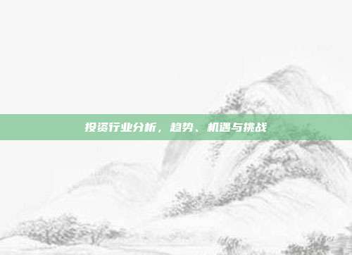 投资行业分析，趋势、机遇与挑战