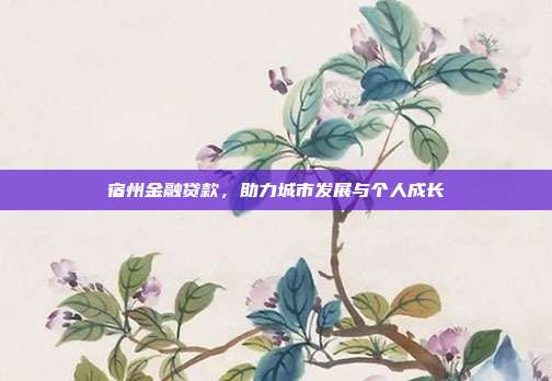宿州金融贷款，助力城市发展与个人成长