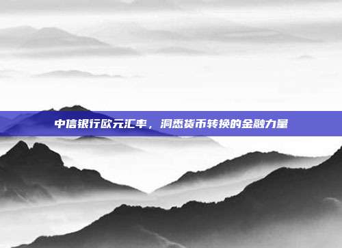 中信银行欧元汇率，洞悉货币转换的金融力量