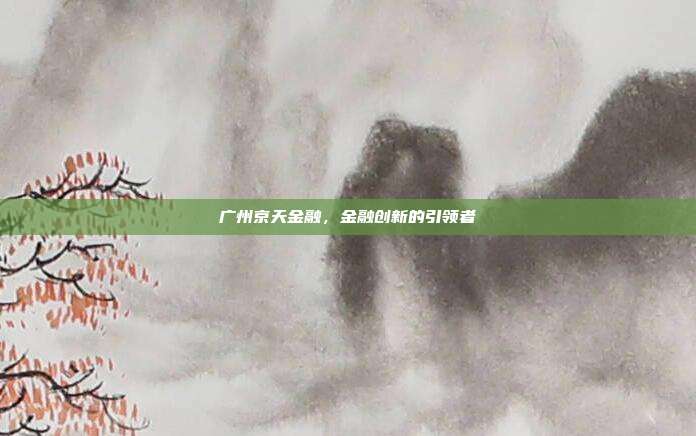 广州京天金融，金融创新的引领者
