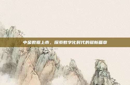 中金数据上市，探索数字化时代的崭新篇章