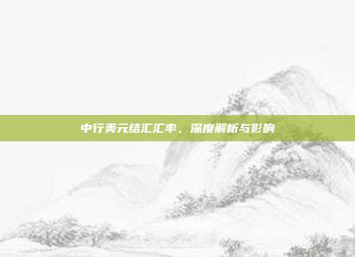 中行美元结汇汇率，深度解析与影响