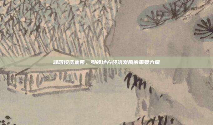 濮阳投资集团，引领地方经济发展的重要力量