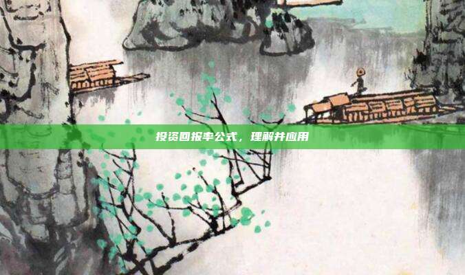 投资回报率公式，理解并应用