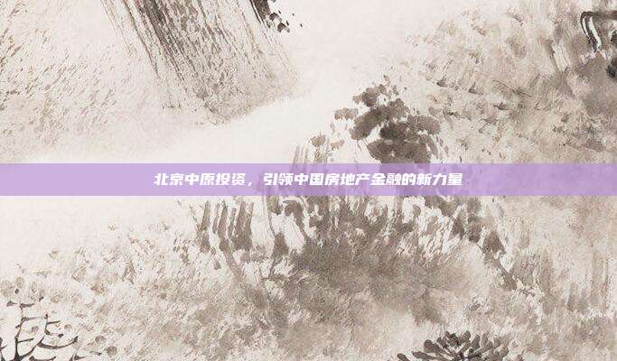 北京中原投资，引领中国房地产金融的新力量