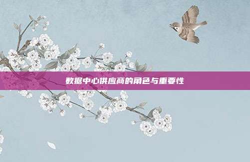 数据中心供应商的角色与重要性