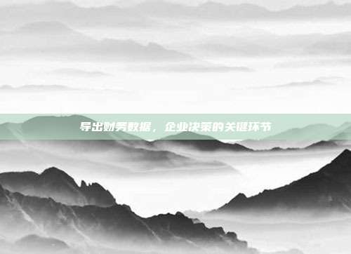 导出财务数据，企业决策的关键环节
