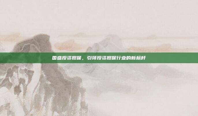 国盛投资担保，引领投资担保行业的新标杆