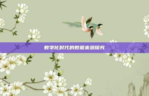 数字化时代的数据来源探究