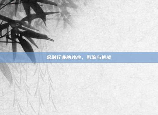金融行业的效应，影响与挑战