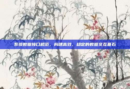 系统数据接口规范，构建高效、稳定的数据交互基石