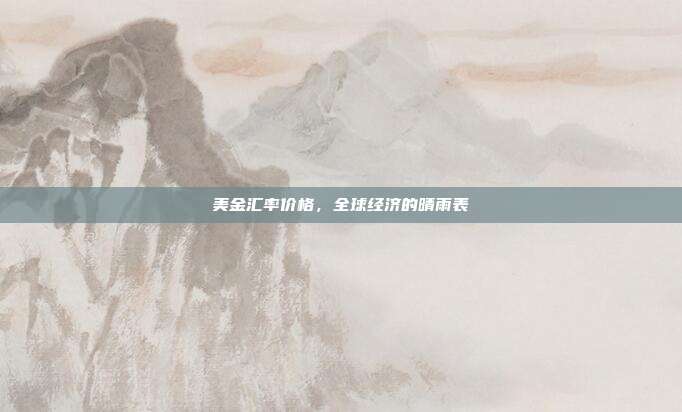 美金汇率价格，全球经济的晴雨表