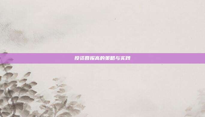 投资回报高的策略与实践