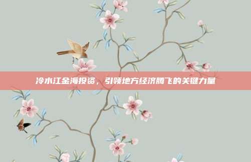 冷水江金海投资，引领地方经济腾飞的关键力量