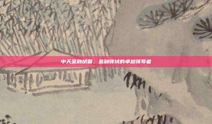 中天金融胡盈，金融领域的卓越领导者