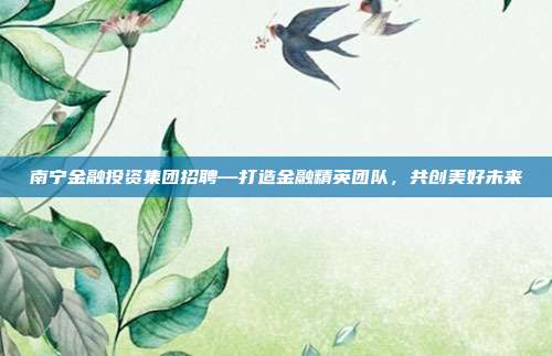 南宁金融投资集团招聘—打造金融精英团队，共创美好未来